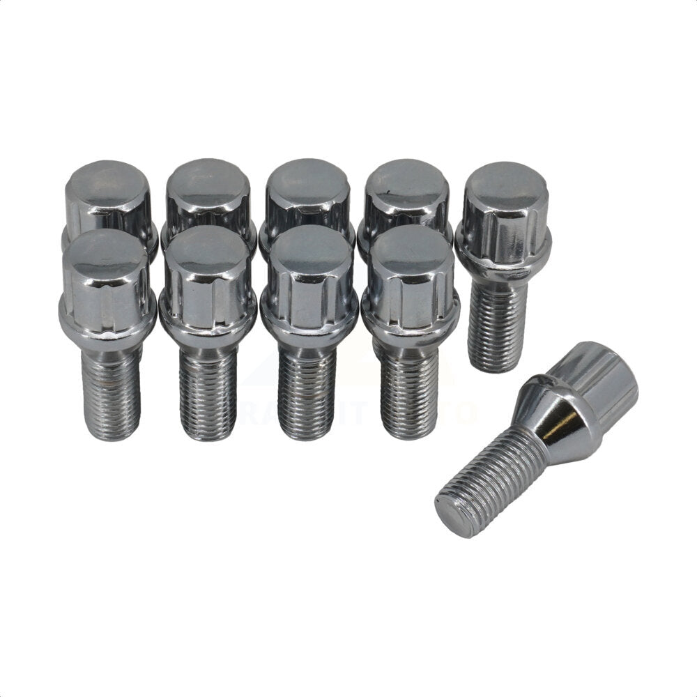 Boulons de roue chromés à 6 cannelures M12X1,5 (paquet de 10) pour BMW Mercedes-Benz Fiat 500