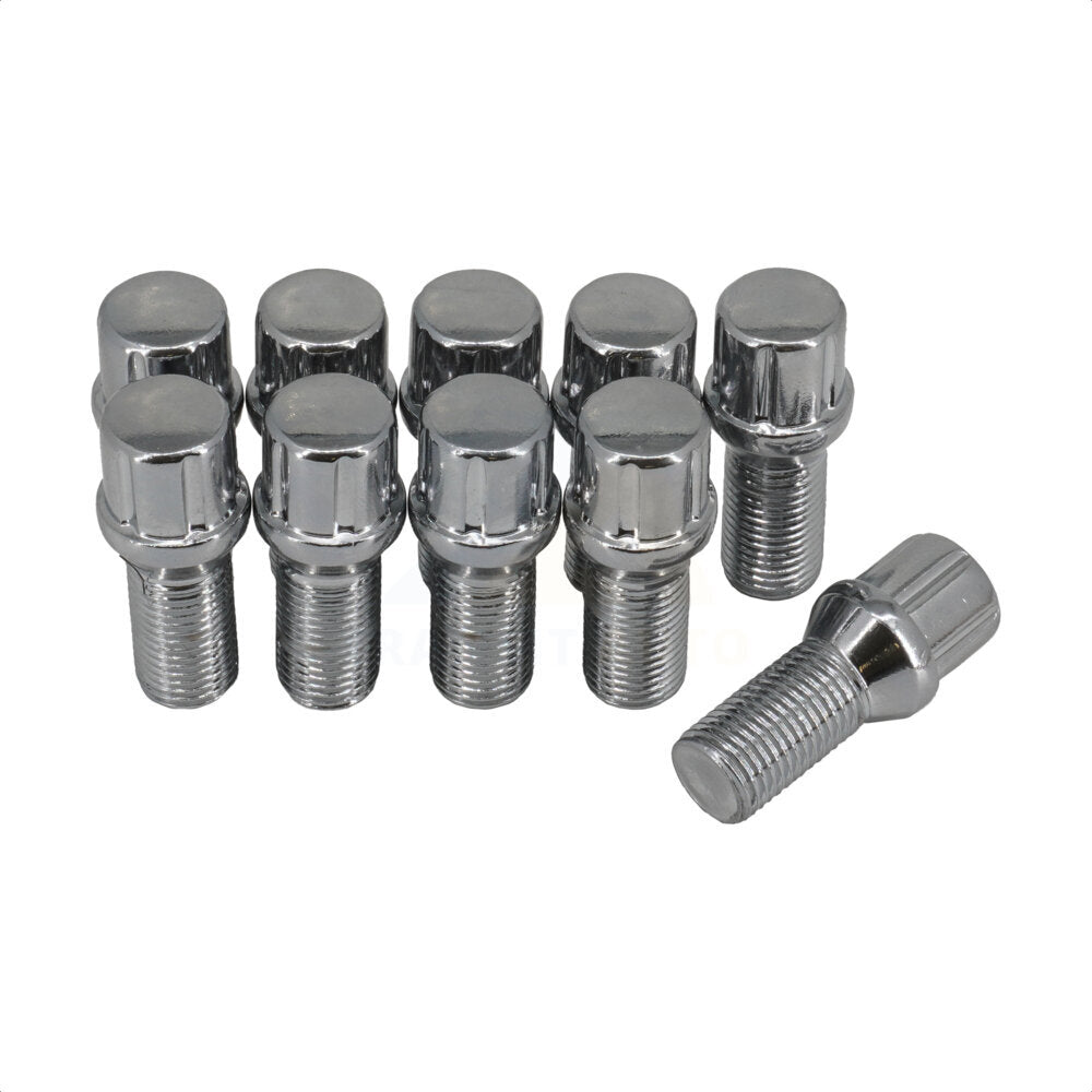 Boulons de roue chromés à 6 cannelures M14X1,5 (paquet de 10)