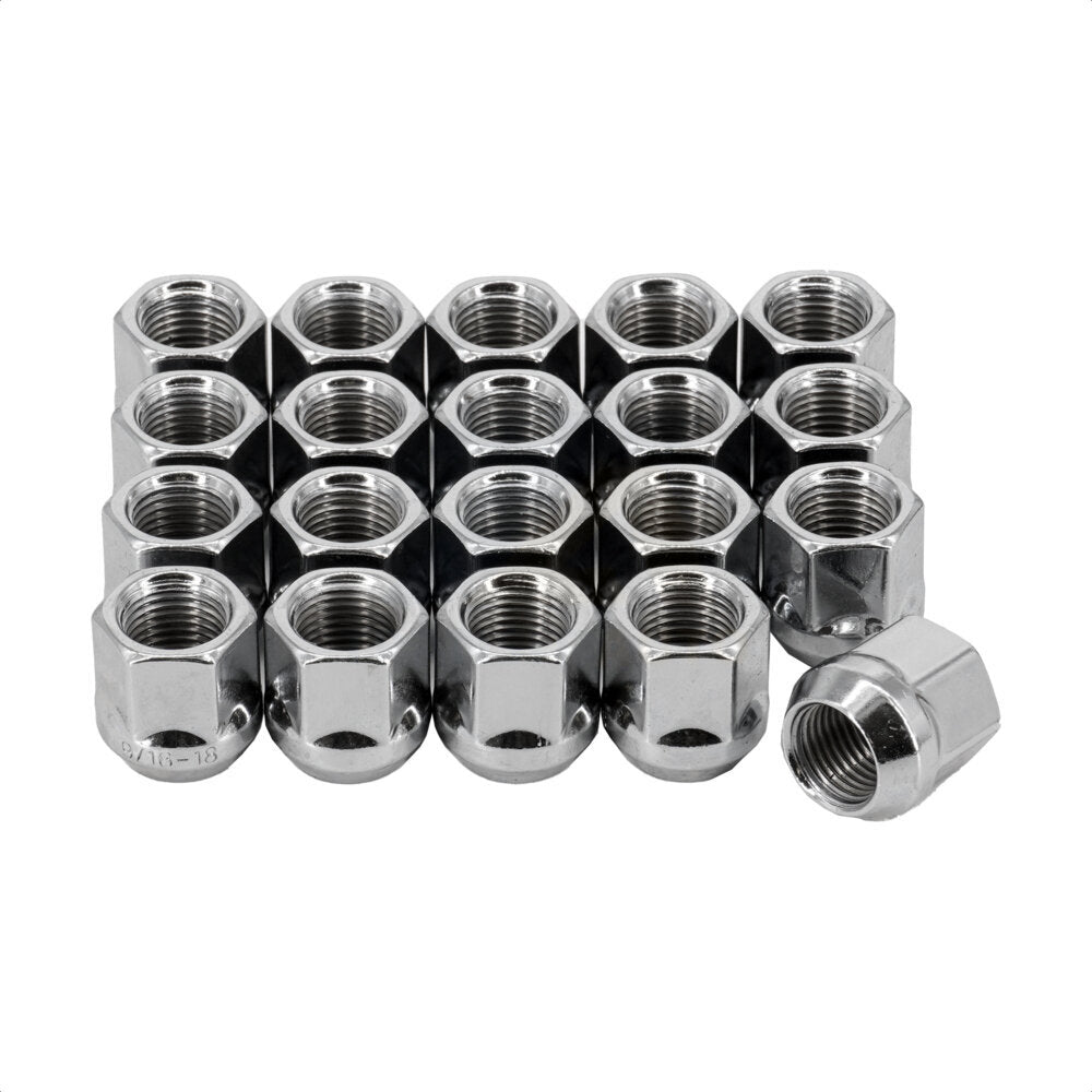 Écrou de roue chromé à extrémité ouverte, renflement gland 19 HEX 9/16 "X18 (paquet de 20) pour Dodge Ra