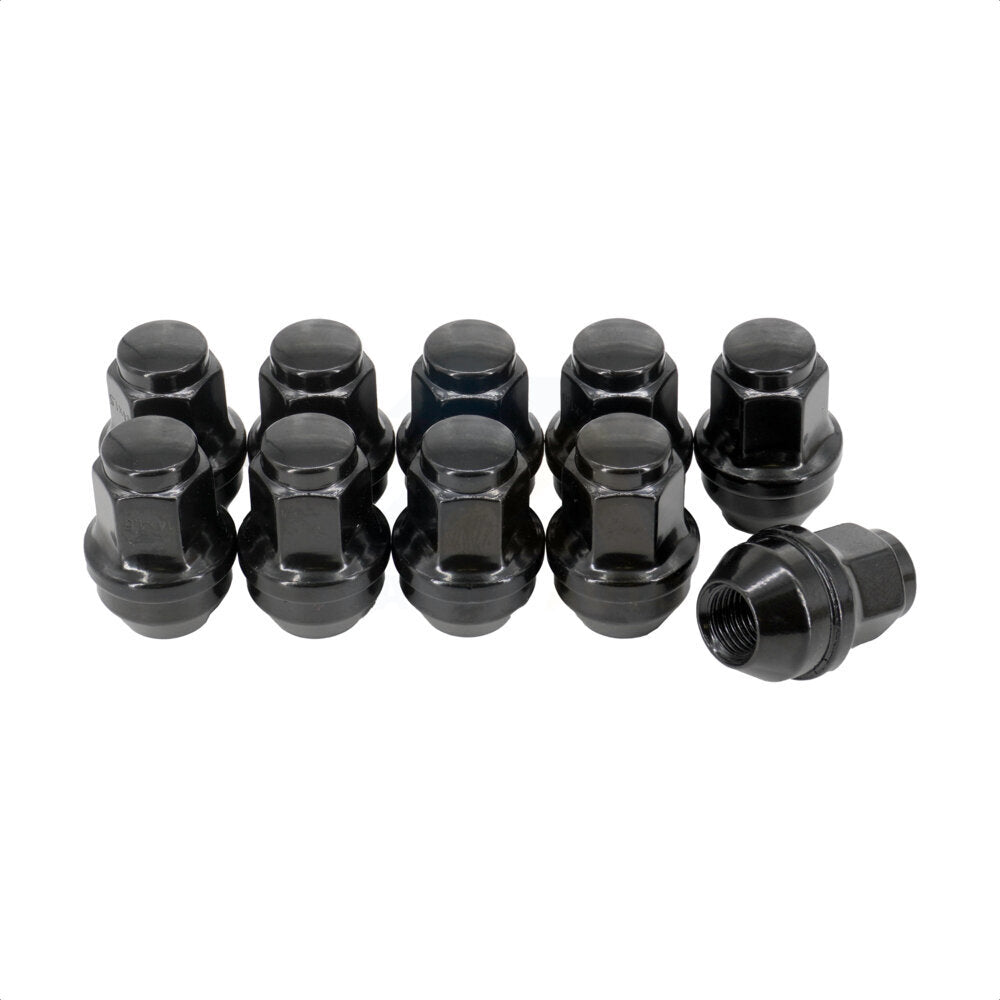 Écrou de roue noir renflement gland 21 HEX M14X1.5 (paquet de 10) pour Ford F-150 Mustang