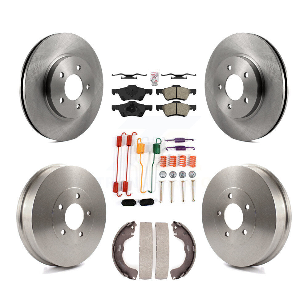 Rotor de frein à disque avant et arrière, Kit de plaquettes et de tambour semi-métalliques (7 pièces) pour Mazda Tribut