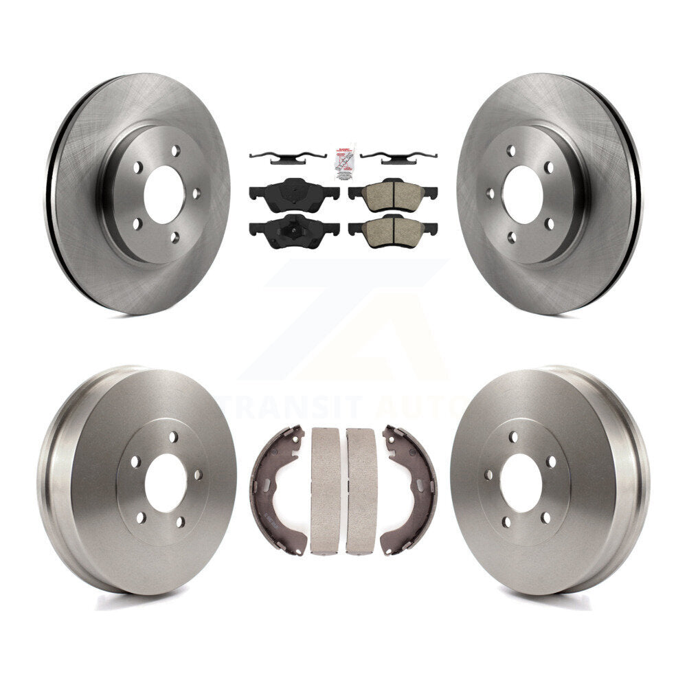 Rotors de frein à disque avant et arrière, Kit de plaquettes et de tambour semi-métalliques pour Mazda Tribut 2008