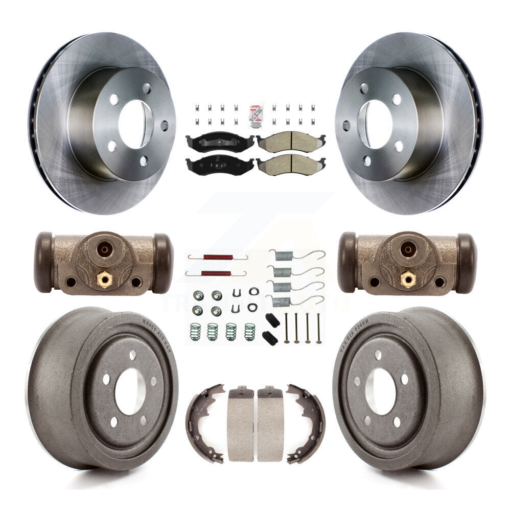 Kit de tambour à plaquettes semi-métalliques pour rotors de frein avant et arrière (9 pièces) pour Jeep TJ 4 roues AB