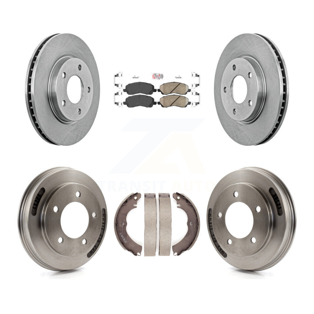 Rotors de frein à disque avant et arrière, plaquettes en céramique et Kit de tambour pour Mitsubishi Lancer