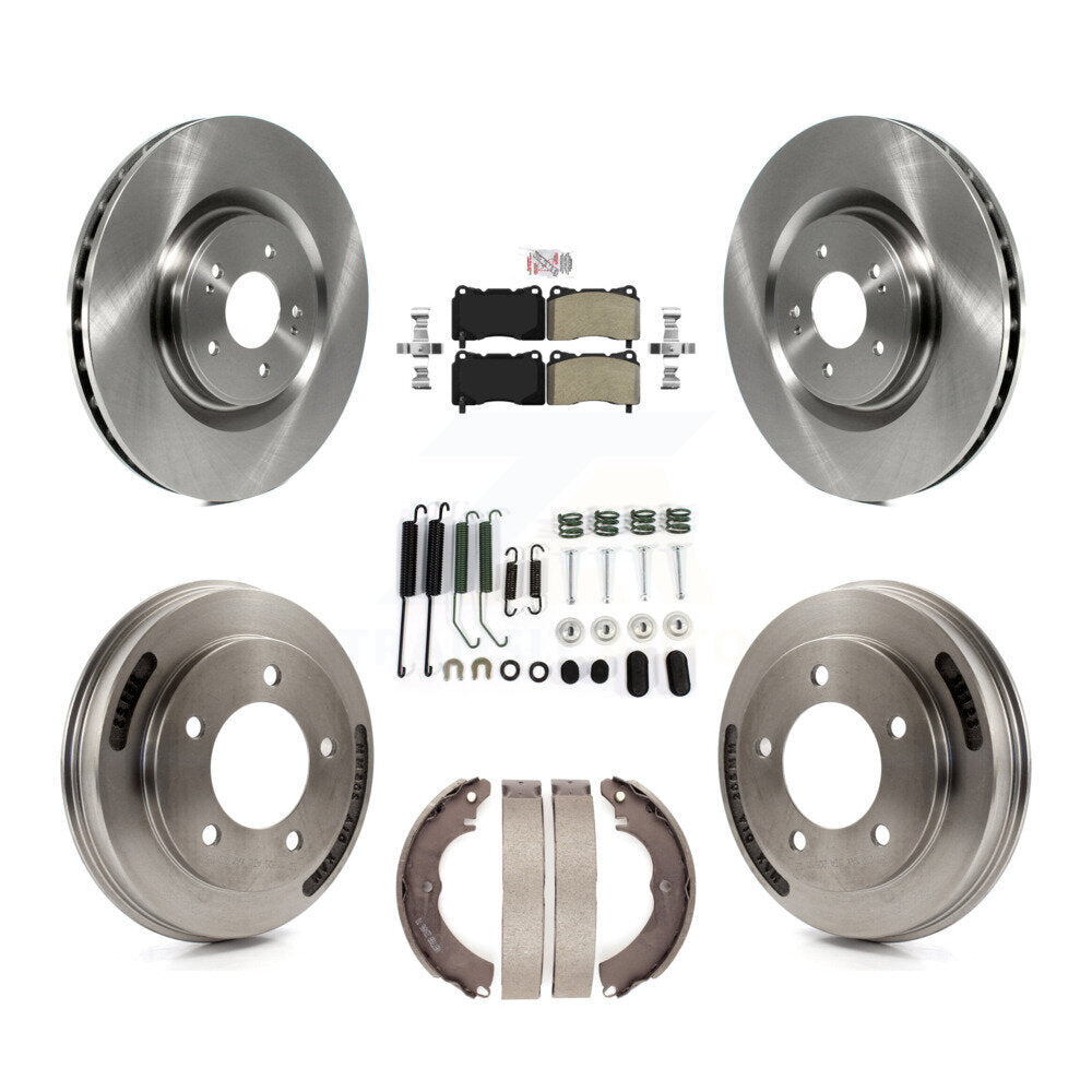 Rotors de frein avant et arrière, Kit de plaquettes et tambour semi-métalliques (7 pièces) pour Mitsubishi Lance