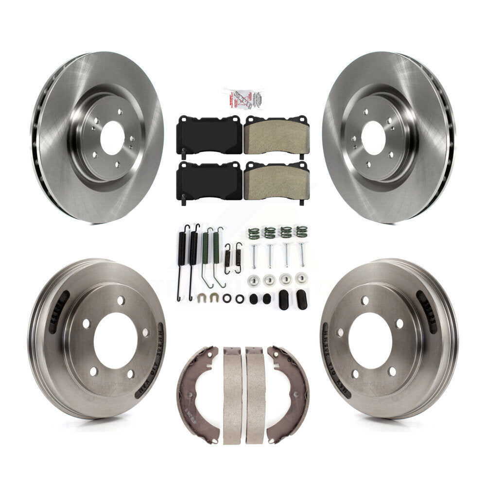 Rotors de frein avant et arrière, Kit de plaquettes et tambour semi-métalliques (7 pièces) pour Mitsubishi Lance