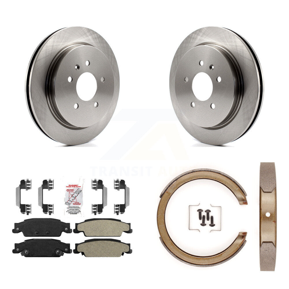 Kit de plaquettes semi-métalliques et de patins de frein de stationnement, Rotors à disque arrière pour Cadillac ST