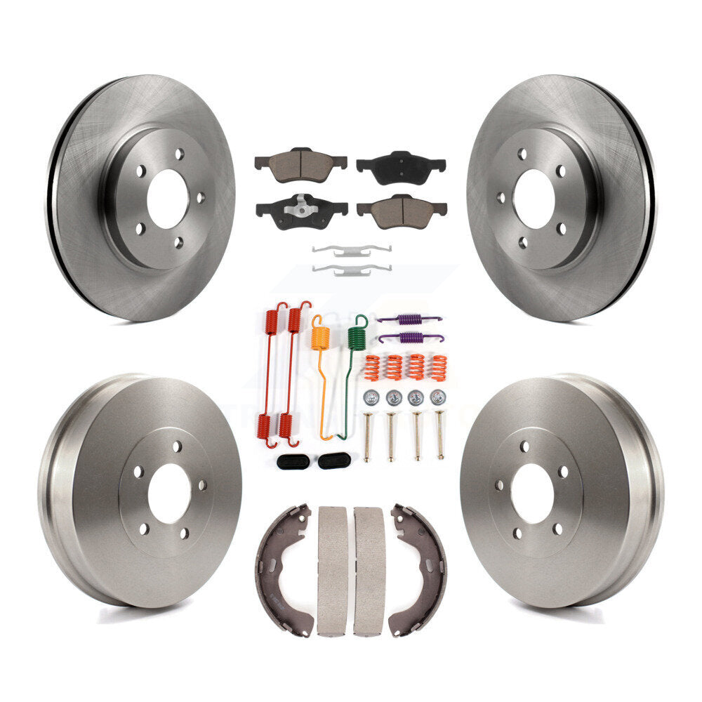 Rotors de frein à disque avant et arrière, plaquettes en céramique et Kit de tambour (7 pièces) pour Mazda Tribute