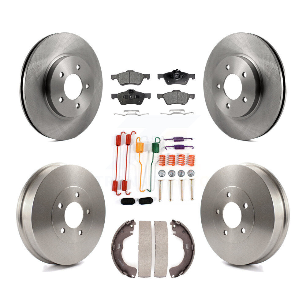 Rotor de frein à disque avant et arrière, Kit de plaquettes et de tambour semi-métalliques (7 pièces) pour Mazda Tribut