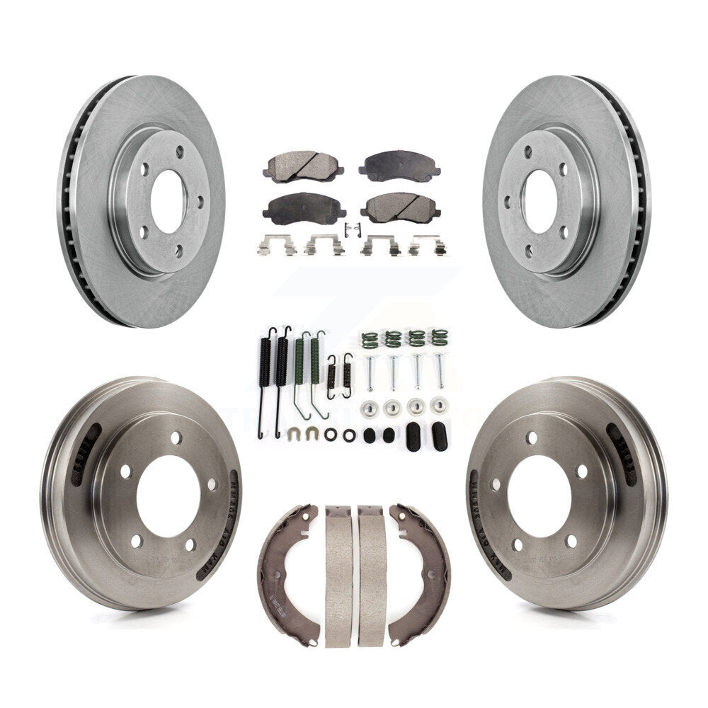 Rotors de frein avant et arrière, Kit de plaquettes et tambour semi-métalliques (7 pièces) pour Mitsubishi Lance