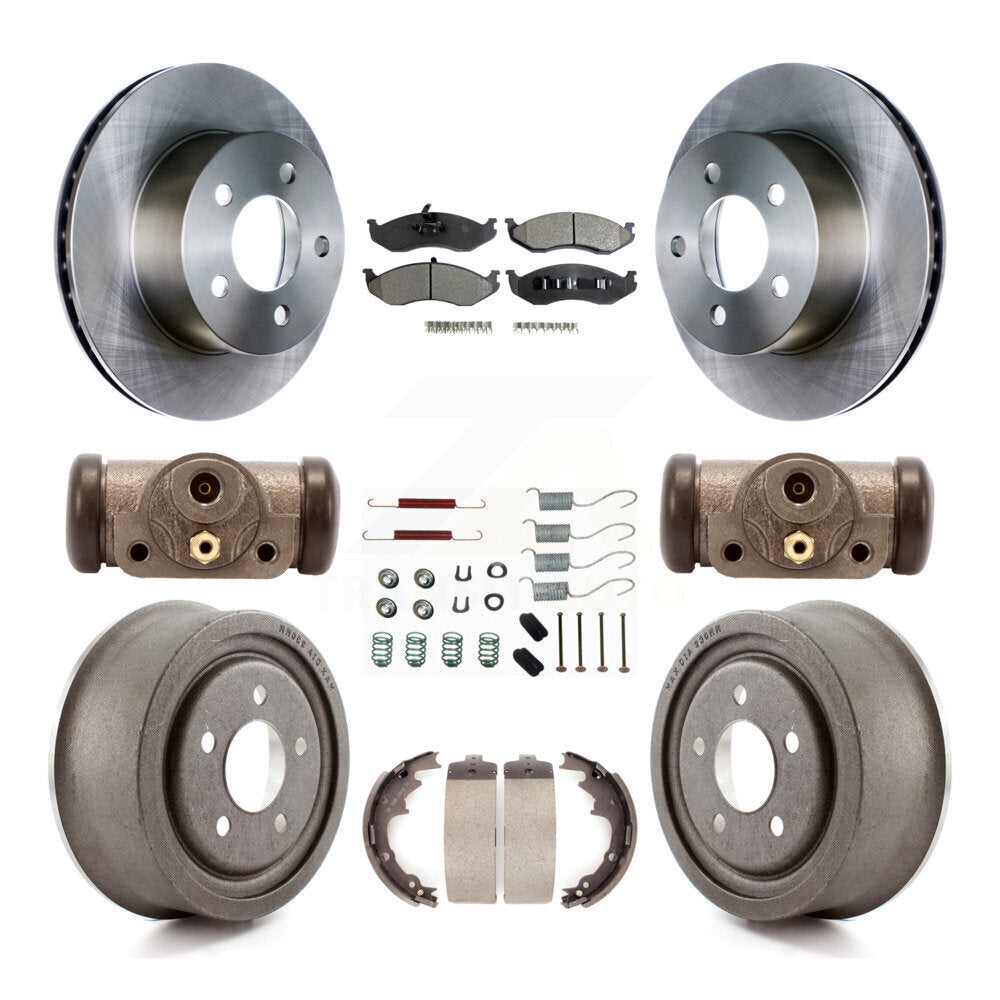 Kit de tambour à plaquettes semi-métalliques pour rotors de frein avant et arrière (9 pièces) pour Jeep TJ 4 roues AB