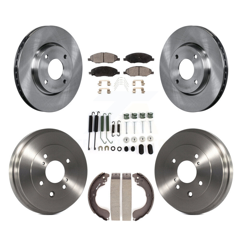 Rotors de frein à disque avant et arrière, Kit de plaquettes et tambours semi-métalliques (7 pièces) pour Nissan Vers