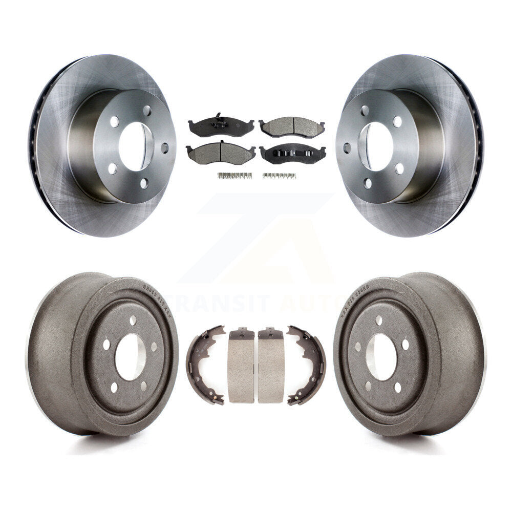 Rotors de frein à disque avant et arrière, plaquettes semi-métalliques et Kit de tambour pour Jeep TJ