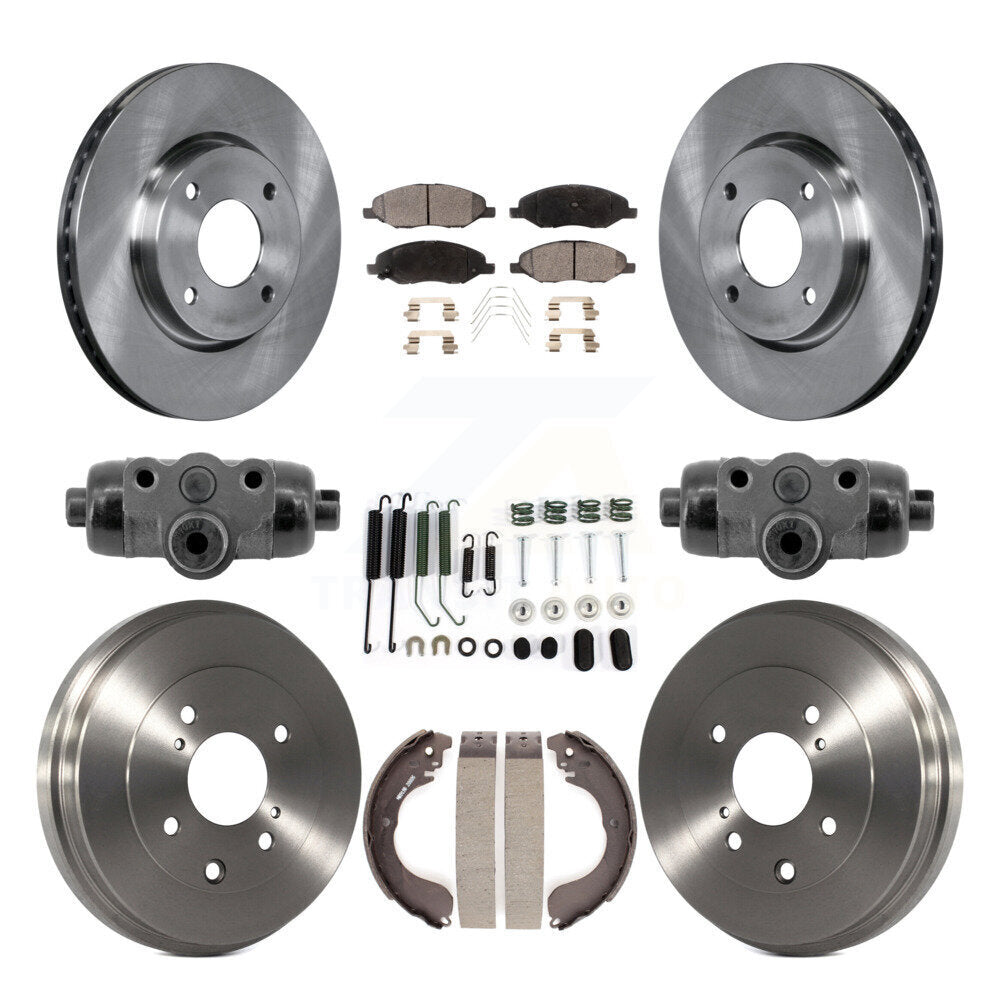 Rotors de frein à disque avant et arrière, Kit de plaquettes et de tambour semi-métalliques (9 pièces) pour Nissan Vers