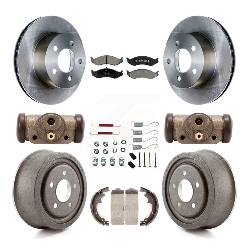 Kit de tambour à plaquettes semi-métalliques pour rotors de frein avant et arrière (9 pièces) pour Jeep TJ 4 roues AB