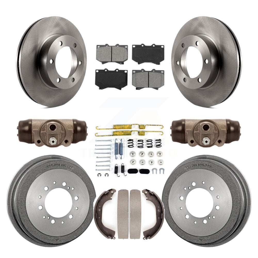 Rotor de frein à disque avant et arrière, Kit de plaquettes et de tambour semi-métalliques (9 pièces) pour Toyota Tundr