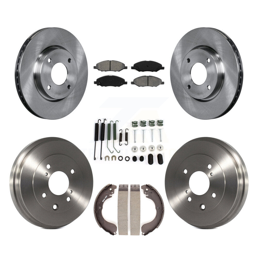 Rotors de frein à disque avant et arrière, Kit de plaquettes et tambours semi-métalliques (7 pièces) pour Nissan Vers