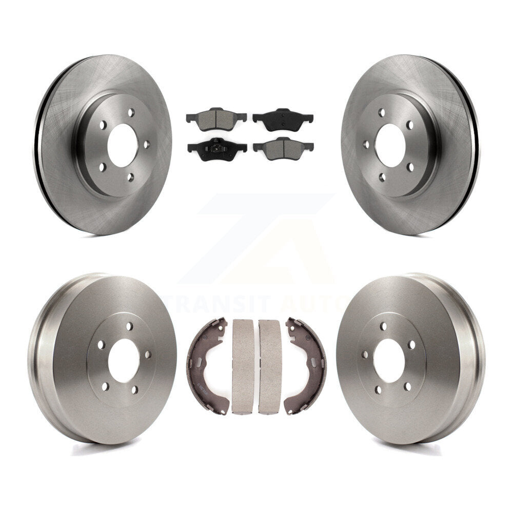 Rotors de frein à disque avant et arrière, Kit de plaquettes et de tambour semi-métalliques pour Mazda Tribut 2008