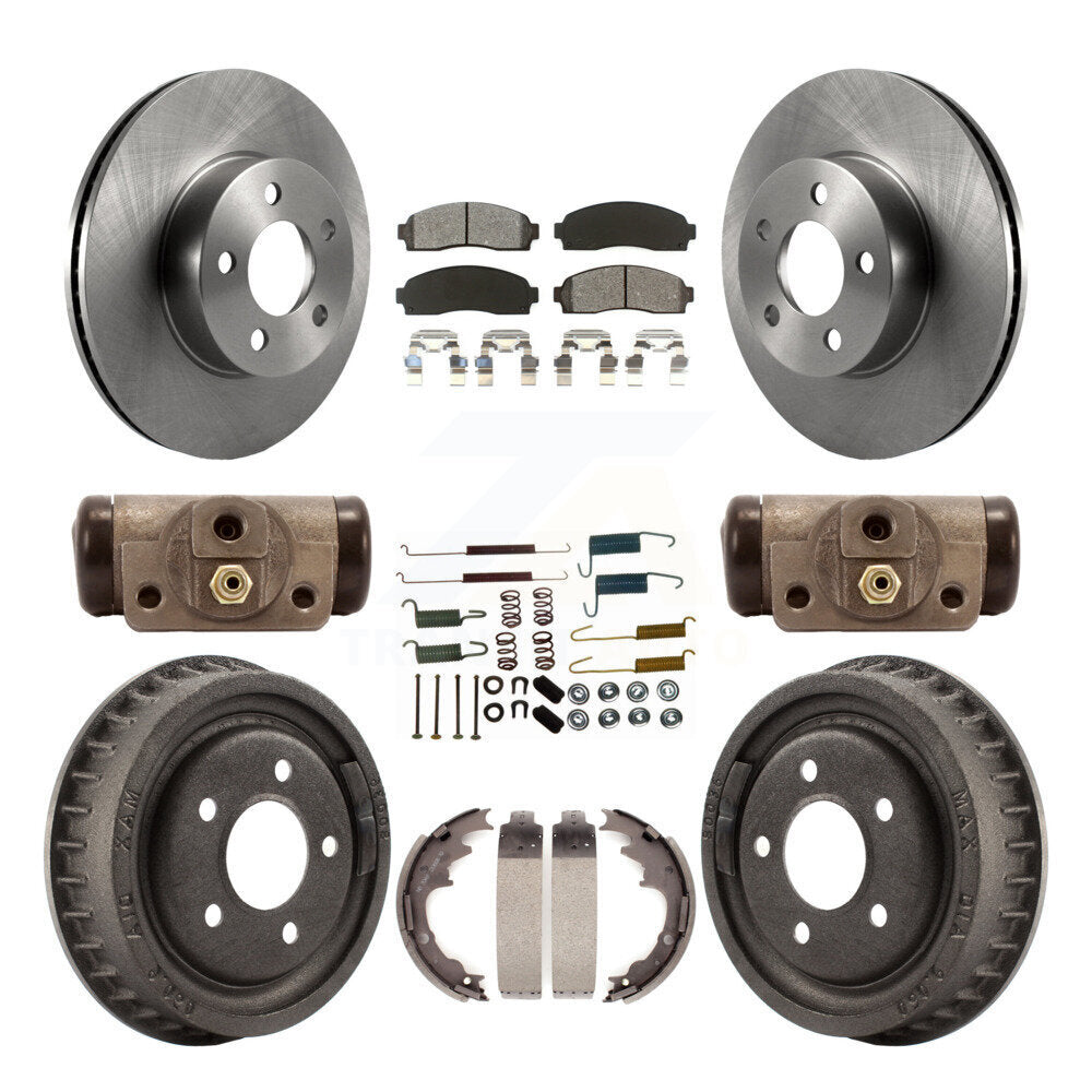 Rotor de frein à disque avant et arrière, Kit de plaquettes et de tambour semi-métalliques (9 pièces) pour Mazda B400
