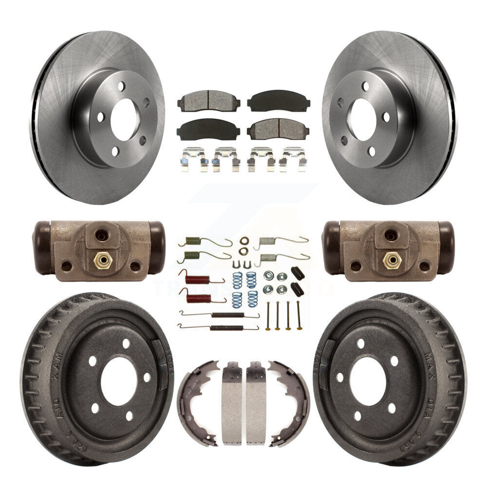 Rotor de frein à disque avant et arrière, Kit de plaquettes et de tambour semi-métalliques (9 pièces) pour Mazda B400