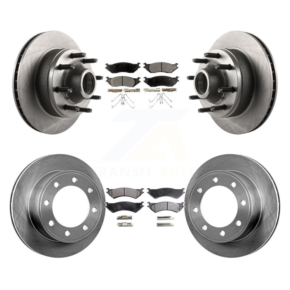 Rotors de frein à disque avant et arrière et kit de plaquettes en céramique pour Ford E-150 2007 à partir de 10 17 0
