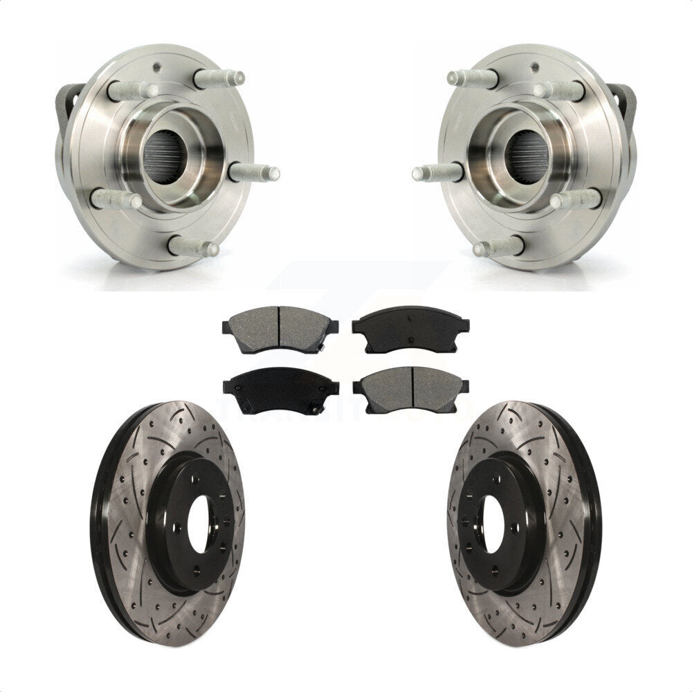 Kit de plaquettes de Rotor de frein, roulement de moyeu avant, fente de perçage, pour Buick Veran 2012 – 2013