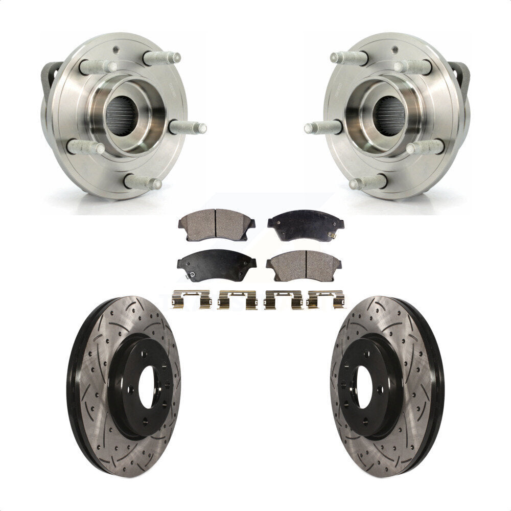 Kit de plaquettes de Rotor de frein, roulement de moyeu avant, fente de perçage, pour Buick Veran 2012 – 2013