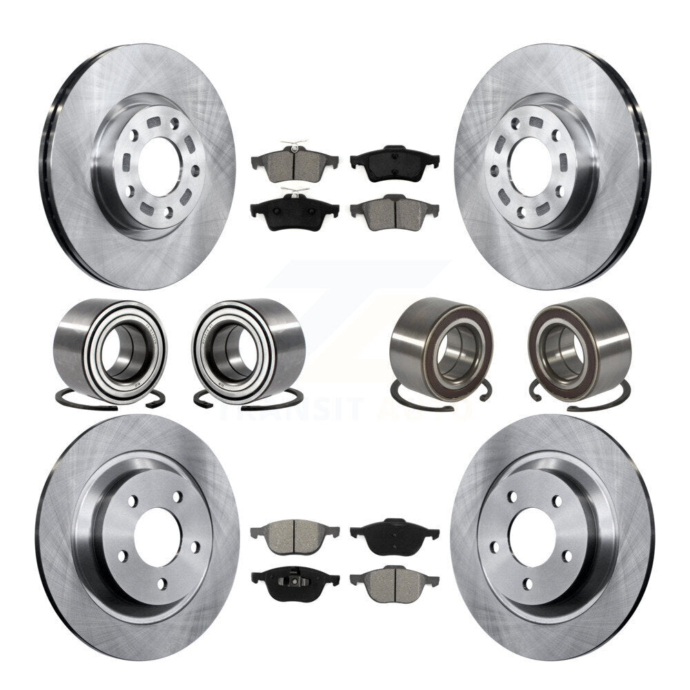 Rotor de frein à disque à roulement avant et arrière et Kit de plaquettes semi-métalliques (10 pièces) pour Mazda