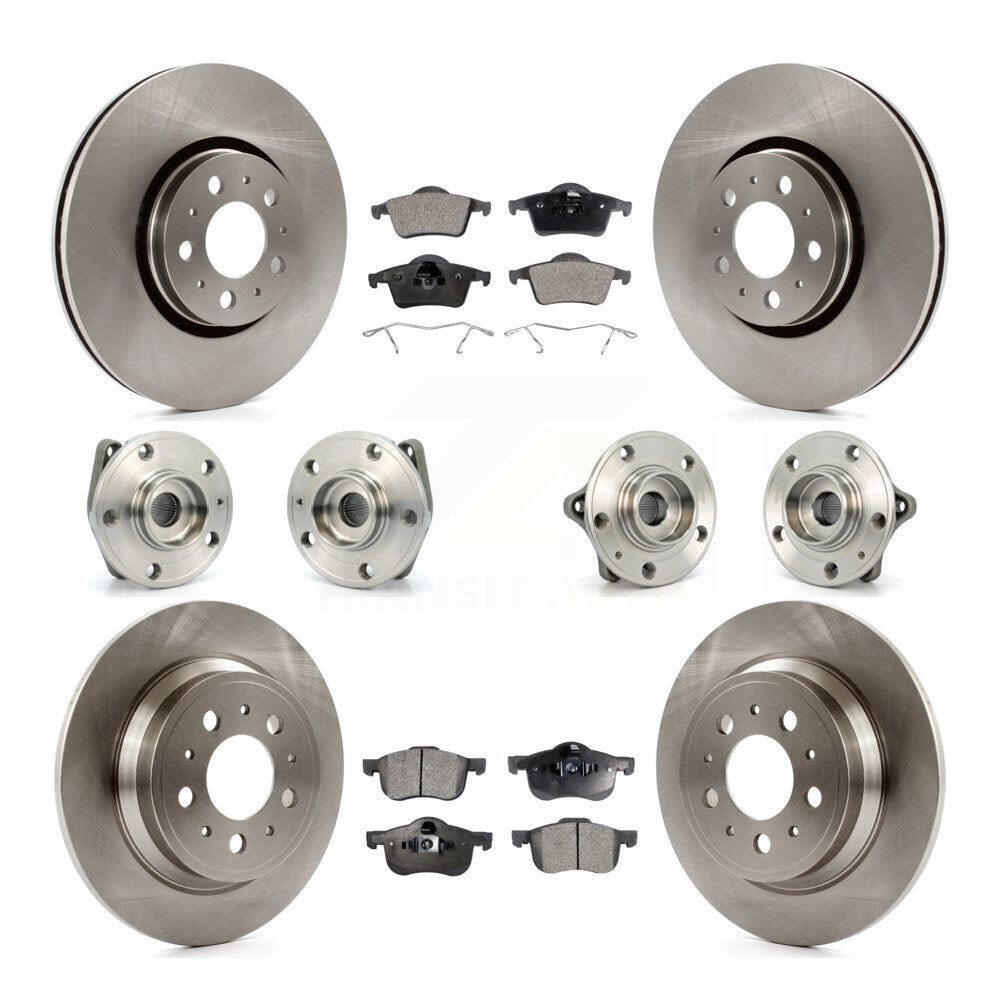 Kit de rotors et plaquettes de frein à disque, roulement de moyeu avant et arrière (10 pièces) pour Volvo S60 AW 2008
