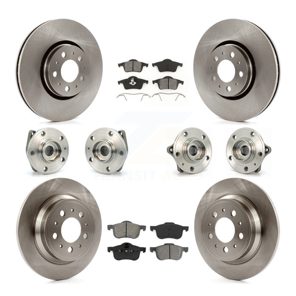 Kit de rotors et plaquettes de frein à disque, roulement de moyeu avant et arrière (10 pièces) pour Volvo S60 AW 2008