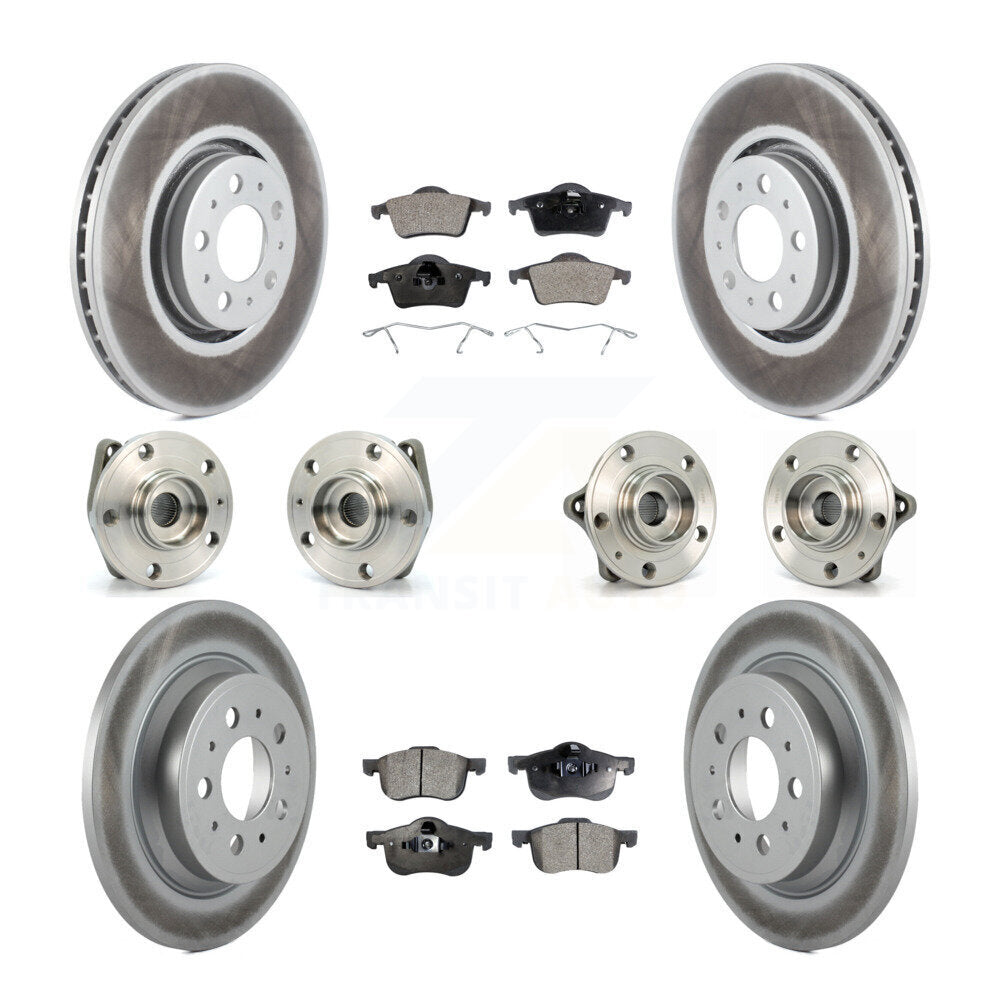 Kit de plaquettes de rotor de frein enduites de roulement de moyeu avant et arrière (10 pièces) pour Volvo S60 AW 2008