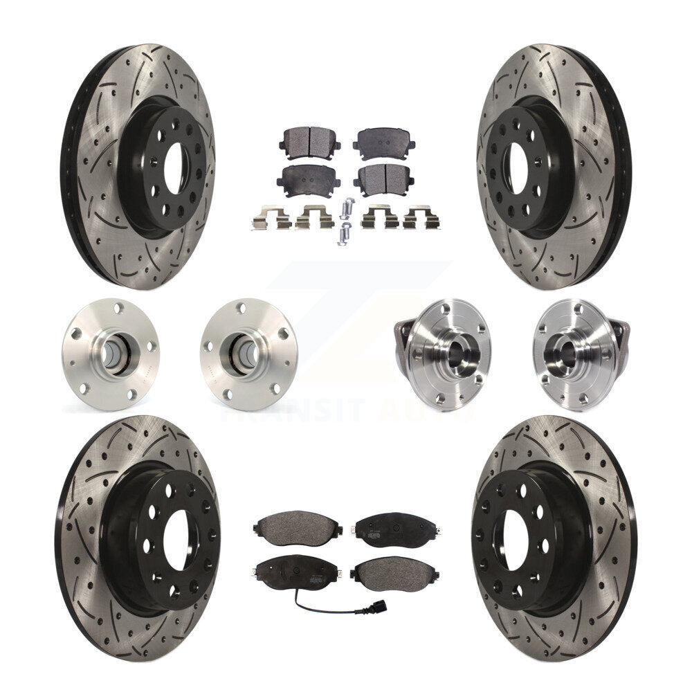 Kit de plaquettes de Rotor de frein à disque revêtu de roulement de moyeu avant et arrière (10 pièces) pour Volkswagen GT