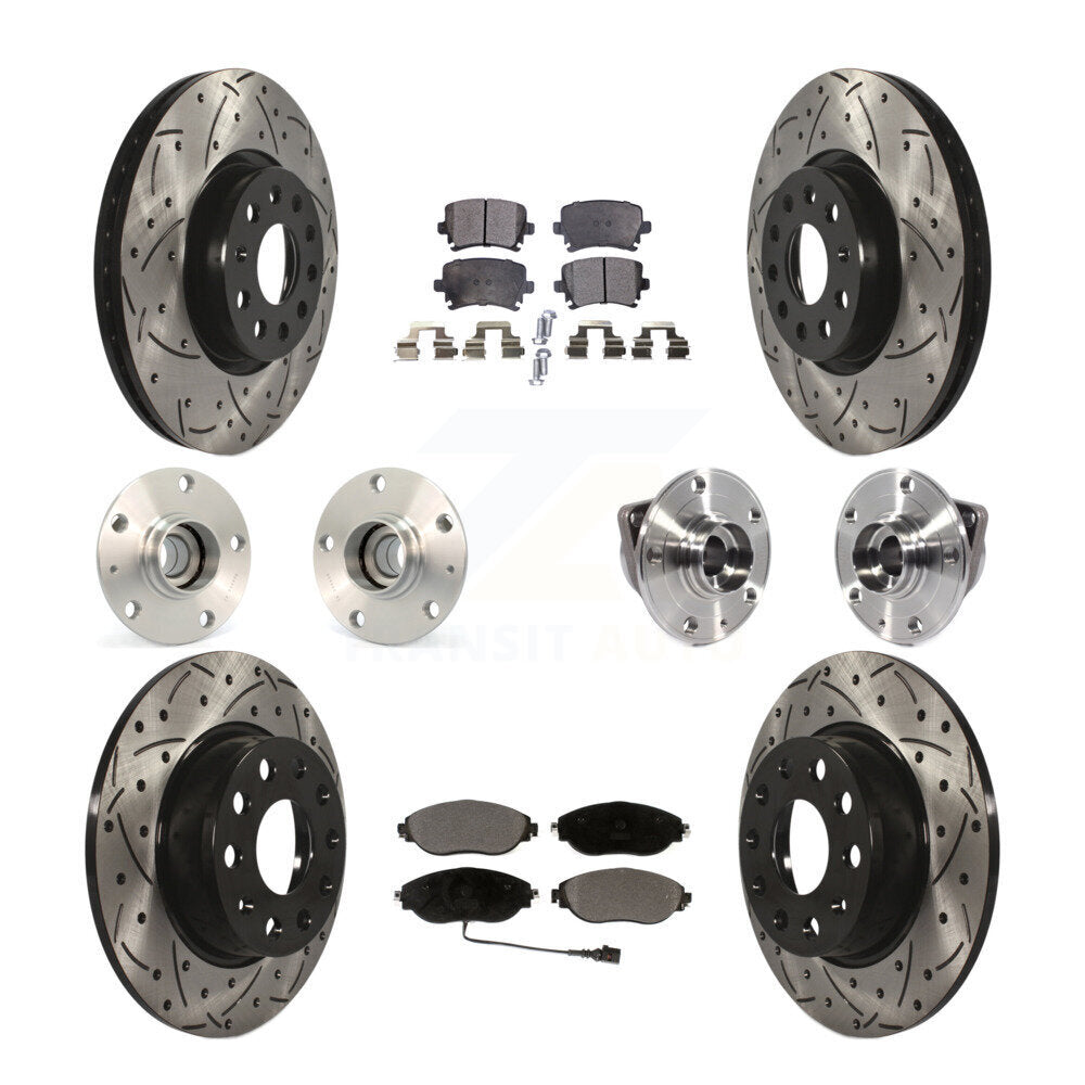 Kit de plaquettes de Rotor de frein à disque revêtu de roulement de moyeu avant et arrière (10 pièces) pour Volkswagen GT
