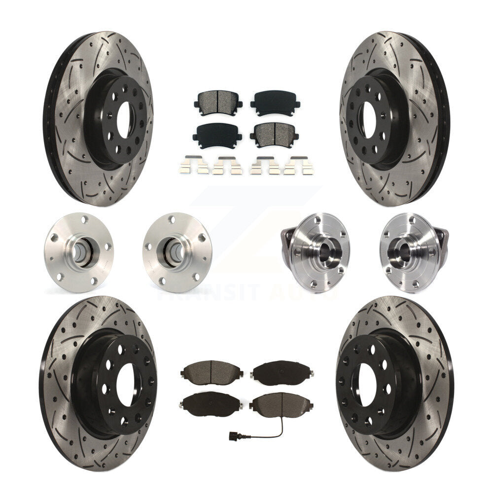 Kit de plaquettes de Rotor de frein à disque revêtu de roulement de moyeu avant et arrière (10 pièces) pour Volkswagen GT