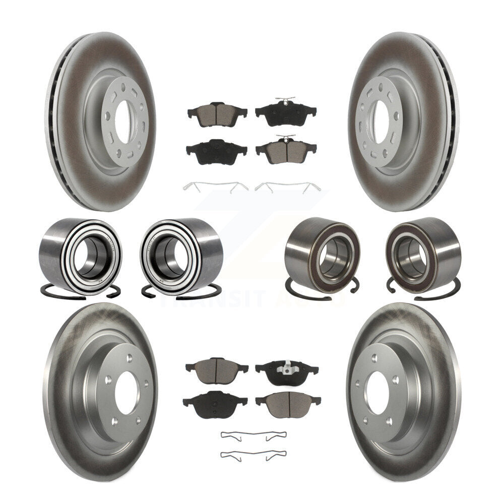 Kit de rotors et plaquettes de frein à disque revêtus de roulement de roue avant et arrière (10 pièces) pour Mazda