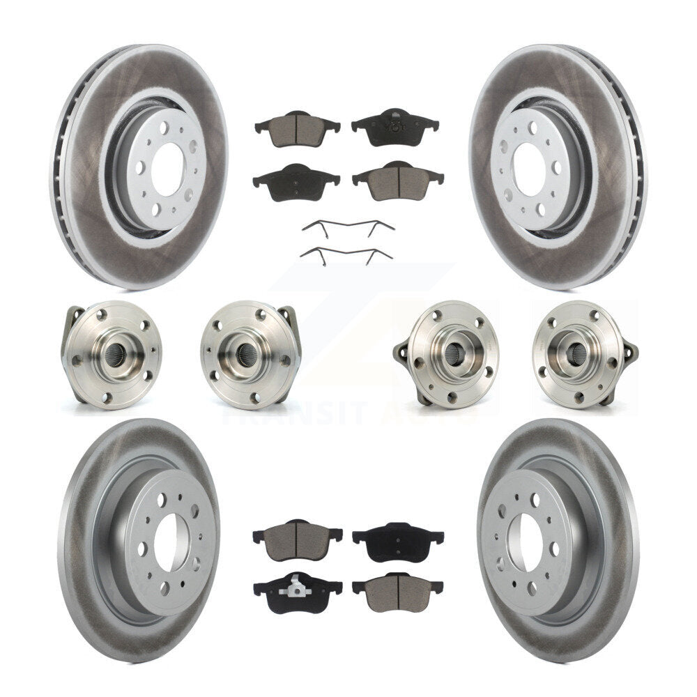 Kit de plaquettes de rotor de frein enduites de roulement de moyeu avant et arrière (10 pièces) pour Volvo S60 AW 2008
