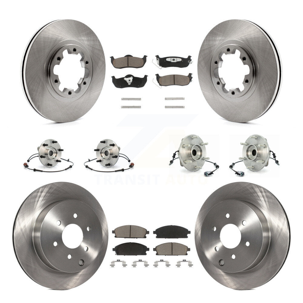 Kit de rotor et de plaquettes de frein à disque, roulement de moyeu avant et arrière (10 pièces) pour Nissan Pathfinde