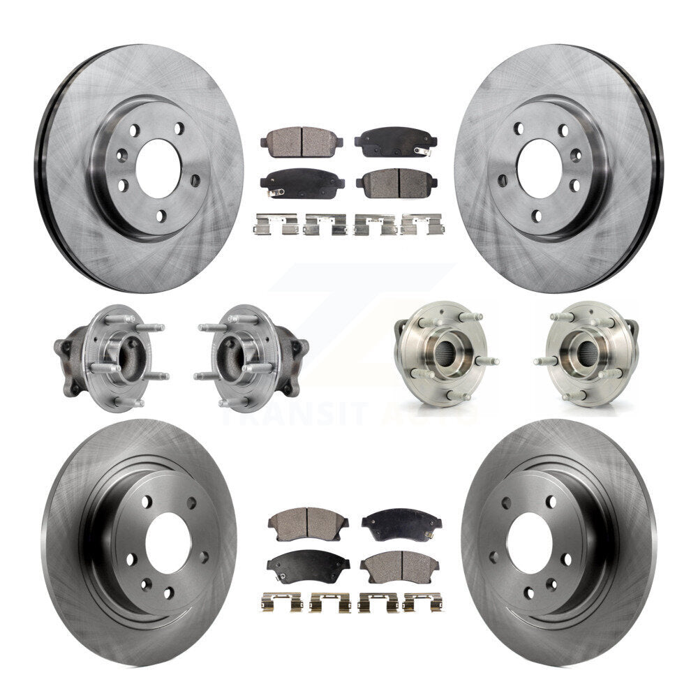 Kit de rotor et de plaquettes de frein, roulement de moyeu avant et arrière (10 pièces) pour Buick Veran 2012 – 2013