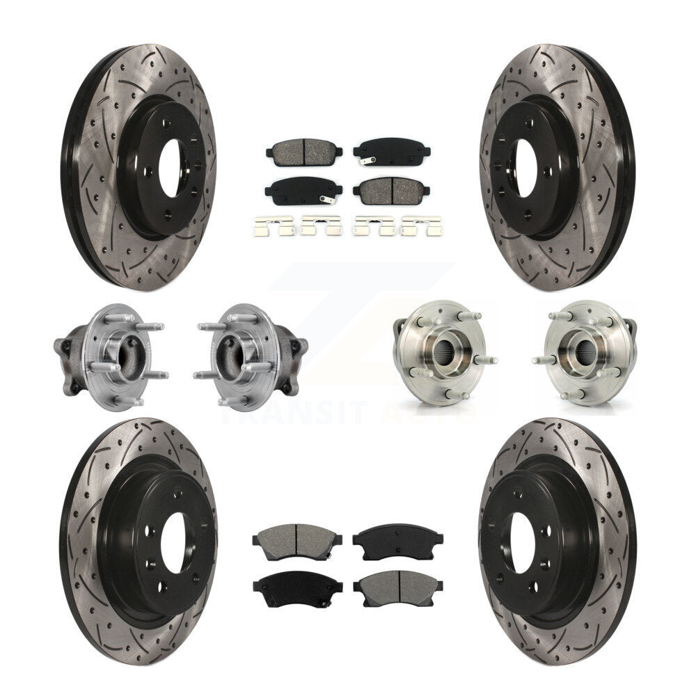 Kit de plaquettes de rotor de frein enduites de roulement de moyeu avant et arrière (10 pièces) pour Buick Veran 12-13