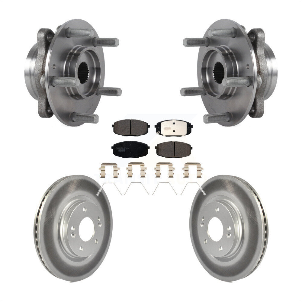 Ensemble de roulement de moyeu avant, Rotor de frein et plaquettes revêtus, Kit pour Kia Forte 2020 1.6