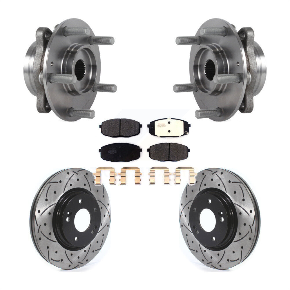 Kit de plaquettes de Rotor de frein, roulement de moyeu avant, fente de perçage revêtue, pour Kia Forte 2020 1.6