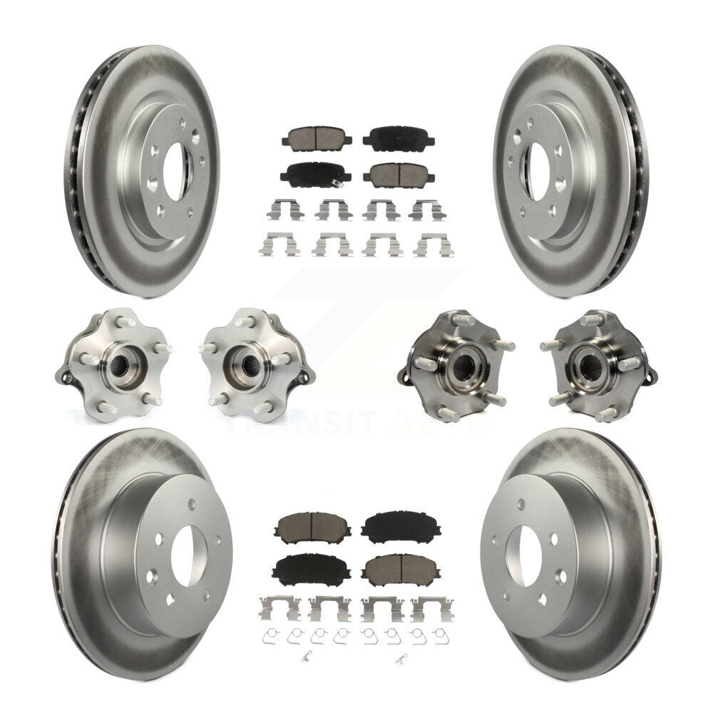 Kit de plaquettes de rotor de frein, roulement de moyeu avant et arrière (10 pièces) pour Nissan Rogue AW 2014
