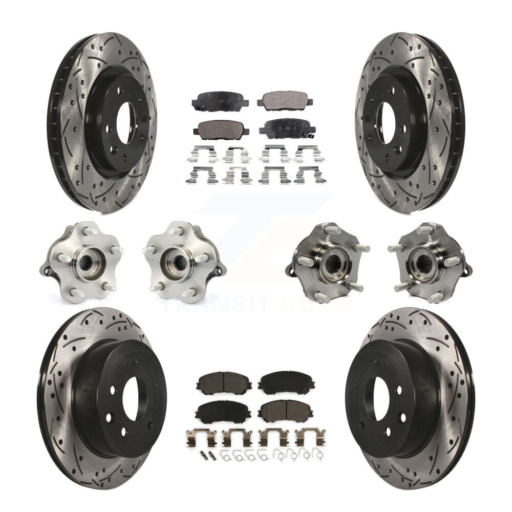 Kit de plaquettes de rotor de frein, roulement de moyeu avant et arrière (10 pièces) pour Nissan Rogue AW 2014