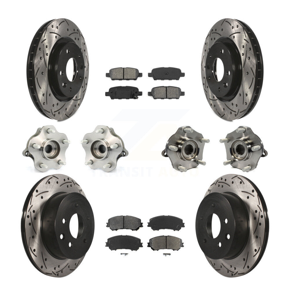 Kit de plaquettes de rotor de frein, roulement de moyeu avant et arrière (10 pièces) pour Nissan Rogue AW 2014