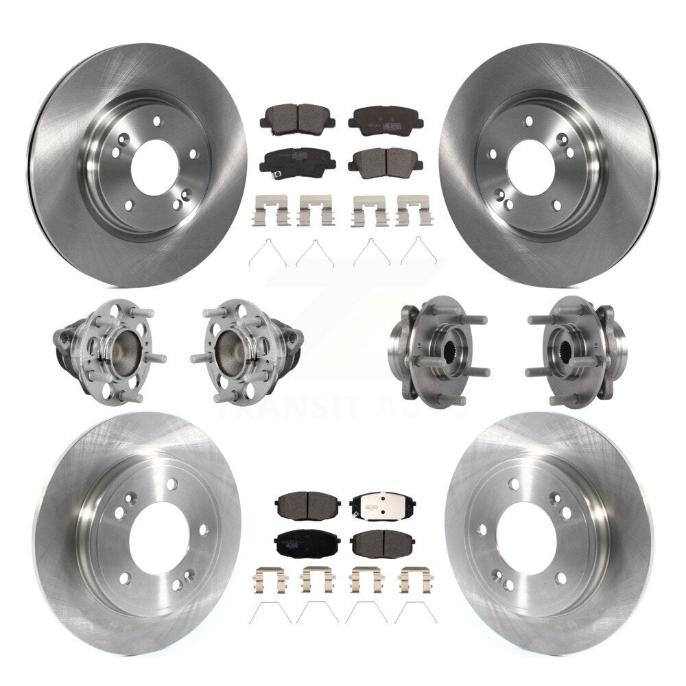 Kit de rotor et de plaquettes de frein à disque, roulement de moyeu avant et arrière (10 pièces) pour Kia Forte 2020 1.6