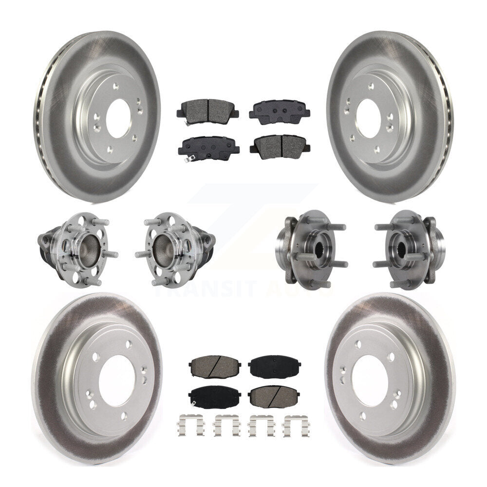 Kit de plaquettes de rotor de frein enduites de roulement de moyeu avant et arrière (10 pièces) pour Kia Forte 2020 1.6
