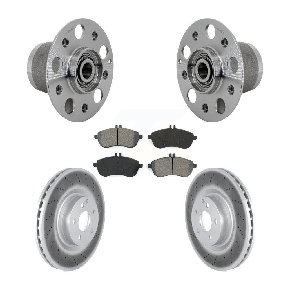 Ensemble de roulement de moyeu avant, Rotor de frein enduit et Kit de plaquettes pour Mercedes-Benz C25