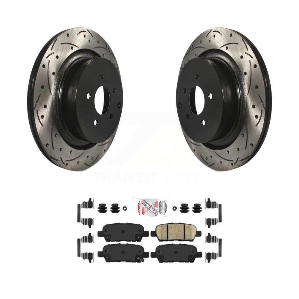 Kit de plaquettes en céramique pour rotors de frein à disque, fente de perçage pour manteau arrière, pour INFINITI Q50 Q60 QX7