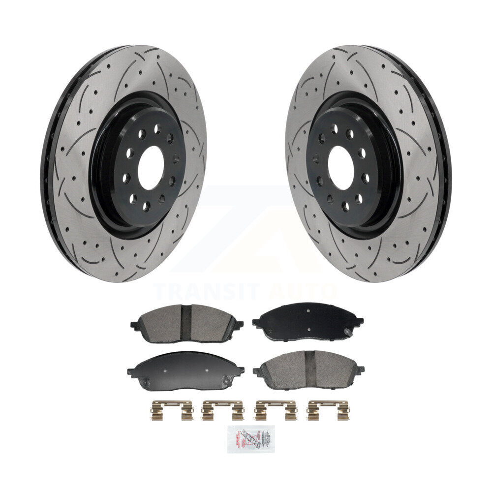 Kit de plaquettes en céramique pour Rotor de frein à disque, fente de perçage pour manteau avant, pour Jeep Grand Cherokee