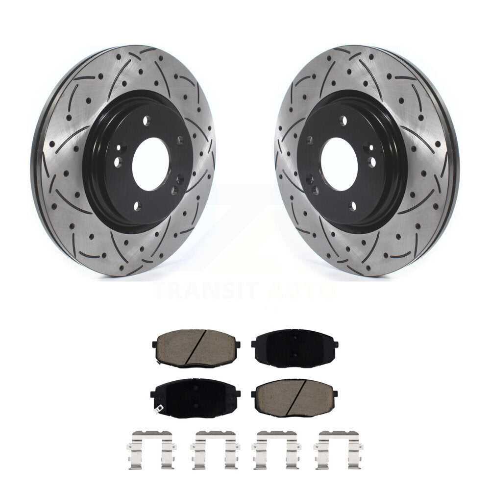 Kit de plaquettes en céramique pour Rotor de frein à disque, fente de perçage à revêtement avant, pour Kia Forte 2020 1.6